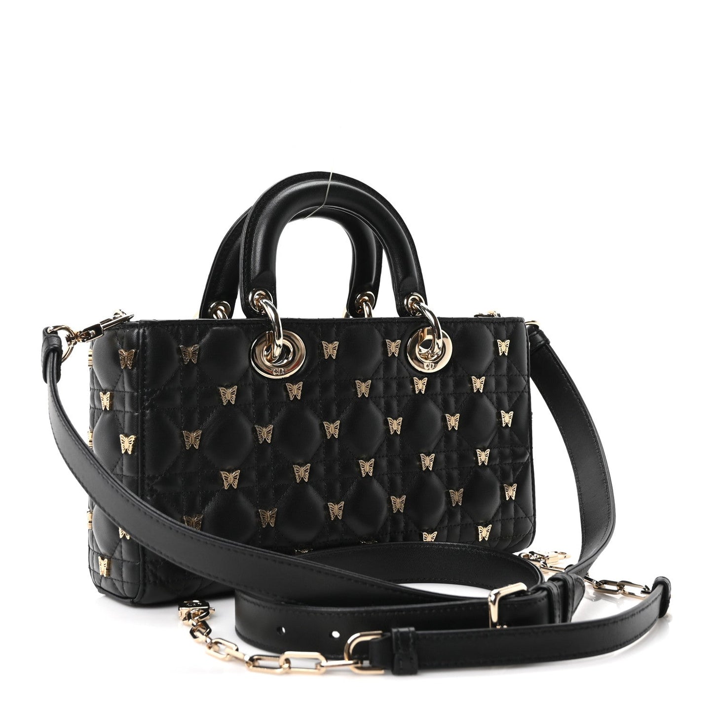 Lambskin Butterfly Cannage Lady D-Joy Black