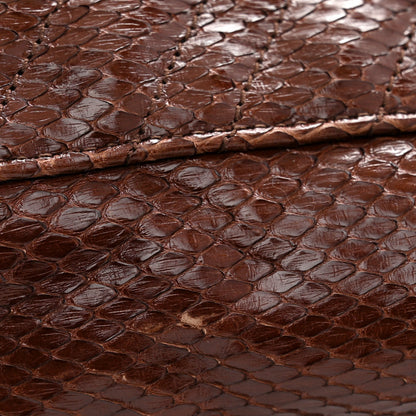 Snakeskin Matelasse Large GG Marmont Slim Tote Brown