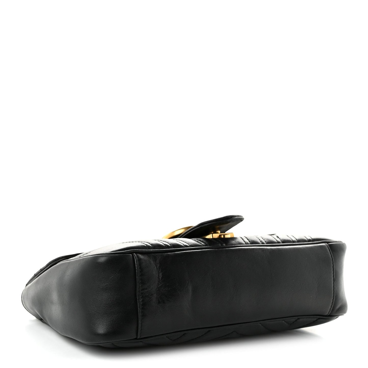 Calfskin Matelasse Small GG Marmont Shoulder Bag Black