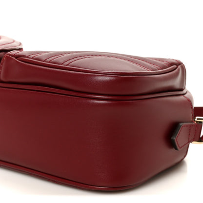 Calfskin Matelasse Small GG Marmont 2.0 Shoulder Bag Rosso Ancora