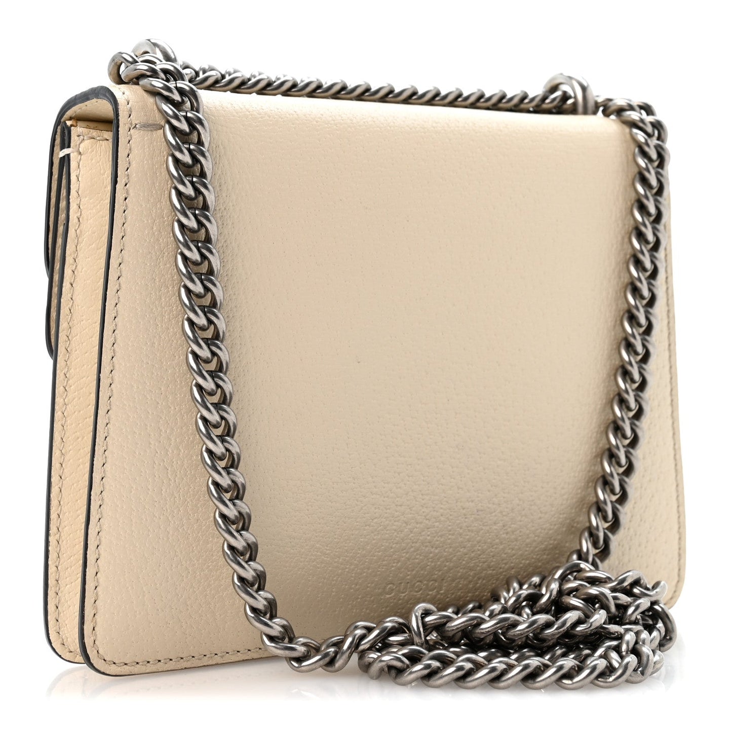 Textured Calfskin Crystal Mini Dionysus Shoulder Bag Mystic White