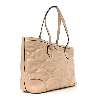 Calfskin GG Matelasse Medium Ophidia Shopping Tote Beige
