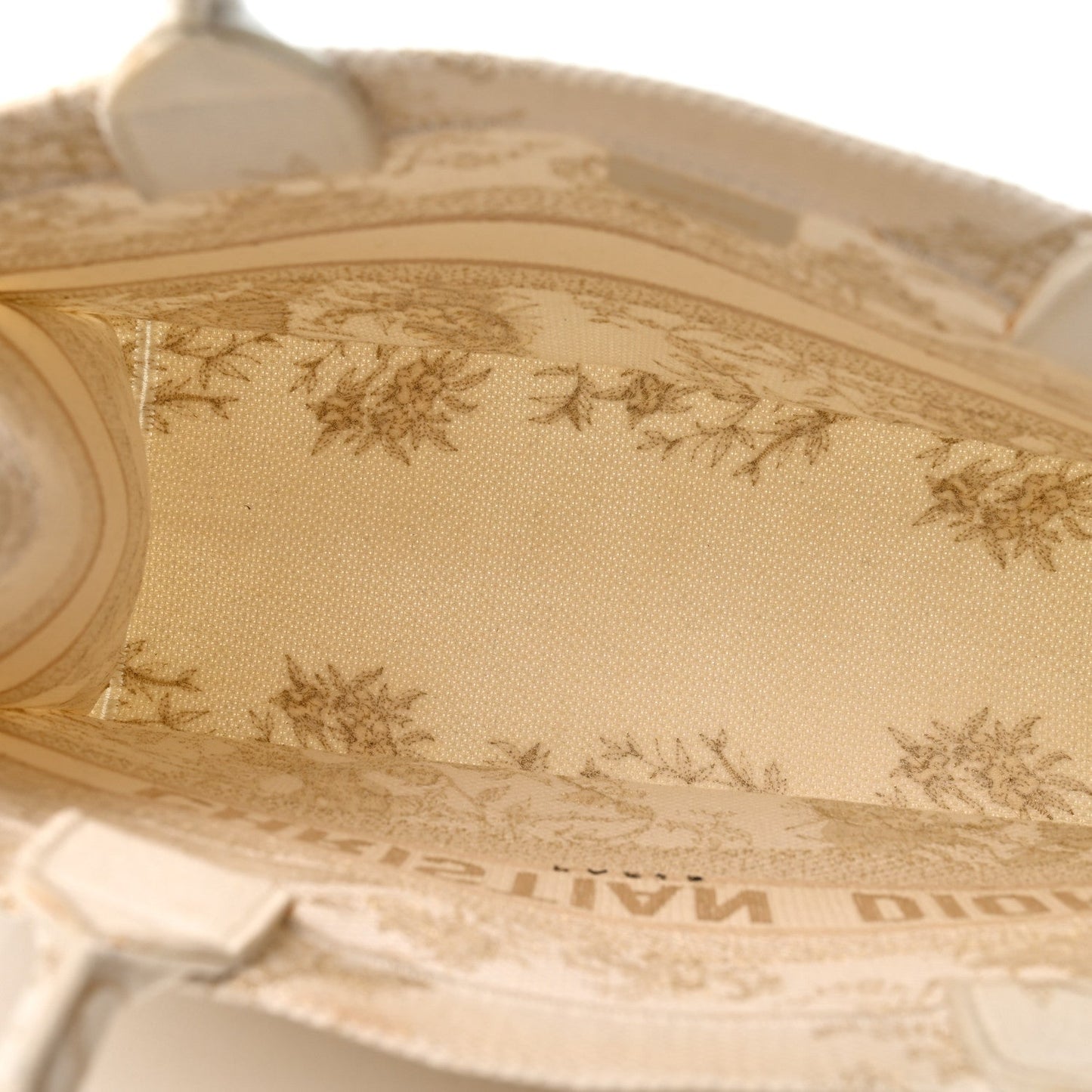 Canvas Embroidered Medium Jardin D'Hiver Book Tote White Gold