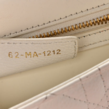 Calfskin Cannage Small Caro Bag Ivory