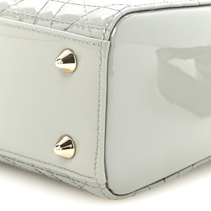 Patent Cannage Small Lady Dior Grey