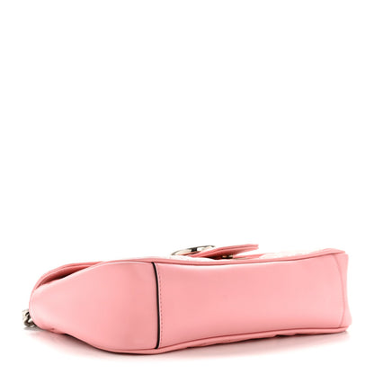 Calfskin Matelasse Small GG Marmont Shoulder Bag Wild Rose