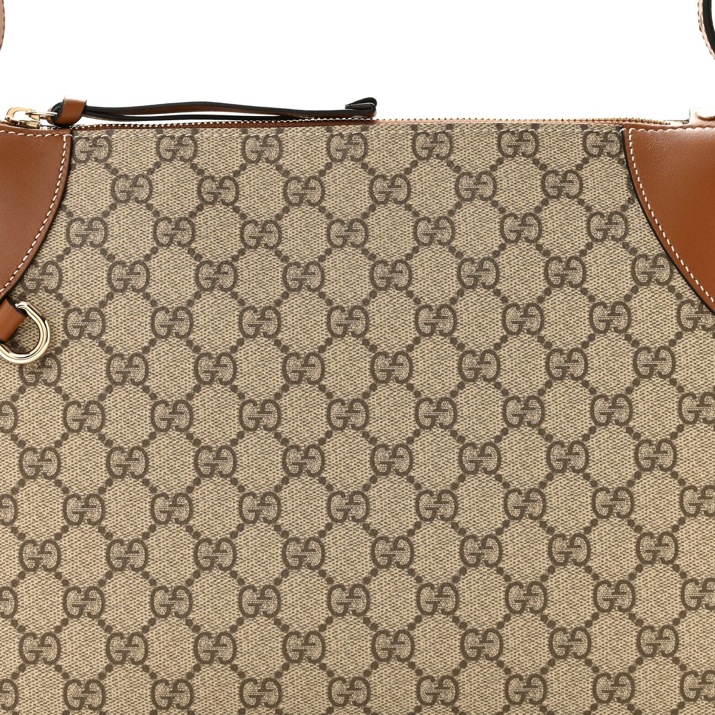 GG Supreme Monogram Emblem Medium Shoulder Bag Beige Ebony Sundial