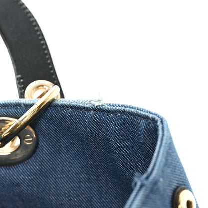 Denim Dior D Light Tote Blue