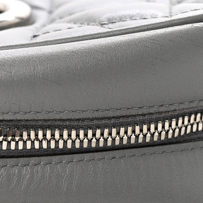 Calfskin Matelasse Aria Small GG Marmont Chain Shoulder Bag Deep Grey