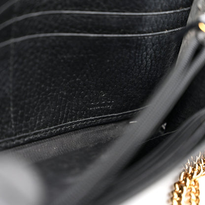 Dollar Calfskin Petite GG Marmont Wallet Chain Bag Black