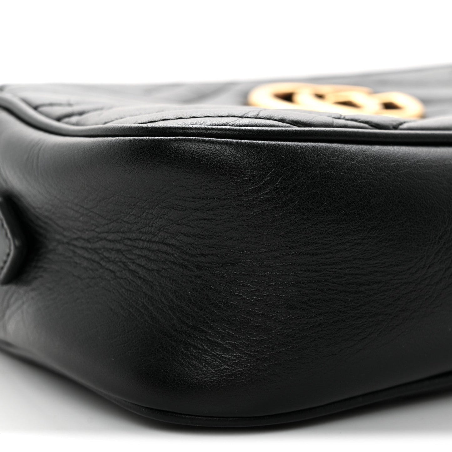 Calfskin Matelasse Small GG Marmont Chain Shoulder Bag Black