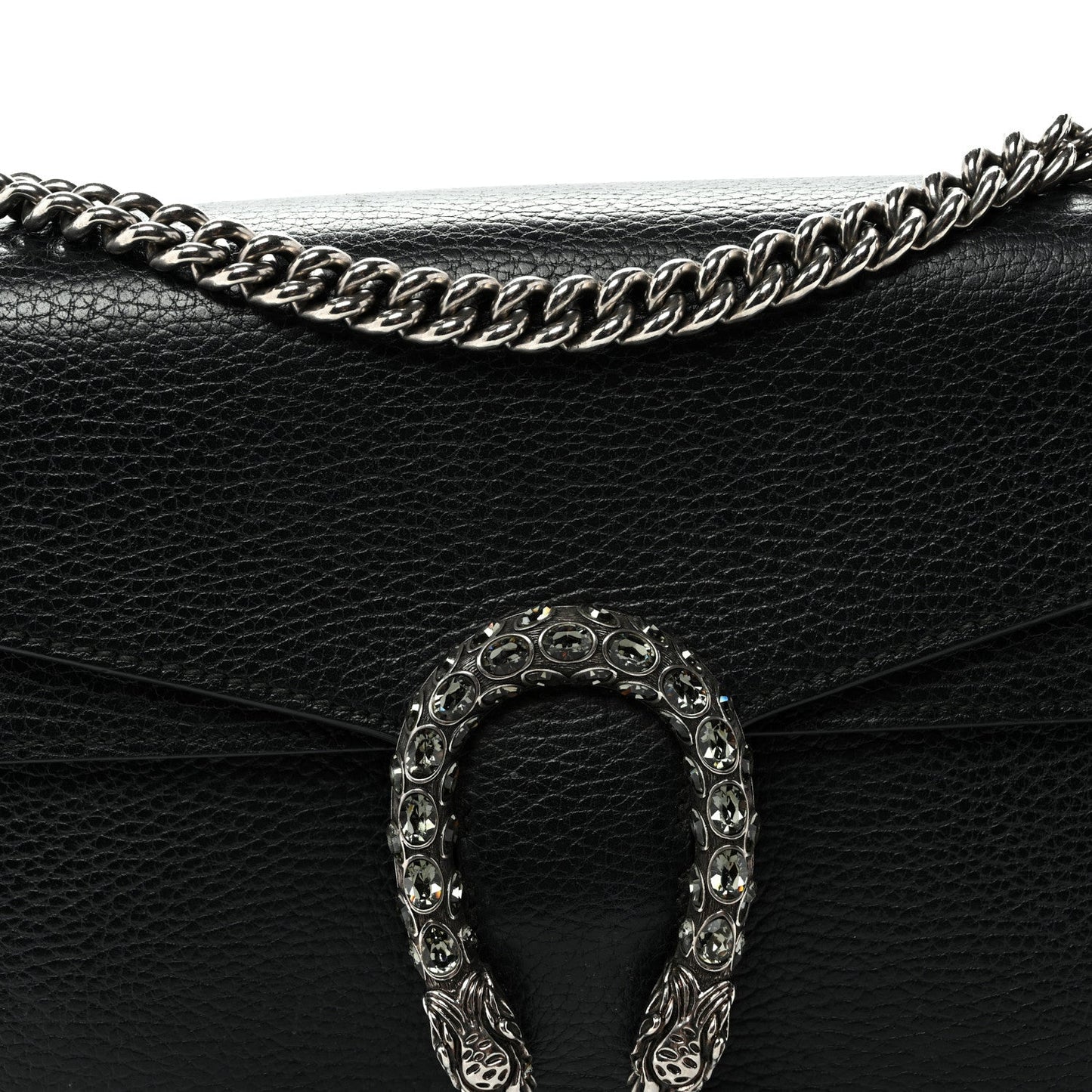 Pebbled Calfskin Small Dionysus Shoulder Bag Black