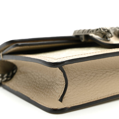 GG Supreme Monogram Textured Dollar Calfskin Super Mini Dionysus Shoulder Bag Beige Mystic White Oatmeal