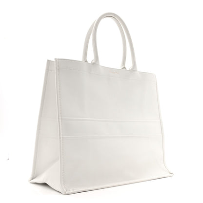 Calfskin Large Surrealism Book Tote Ivory