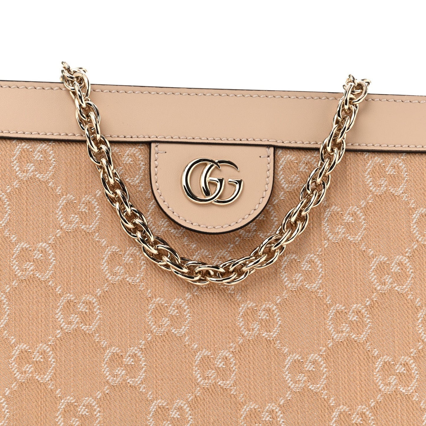 Summer Denim Calfskin GG Monogram Small Ophidia Chain Shoulder Bag Souffle Rose