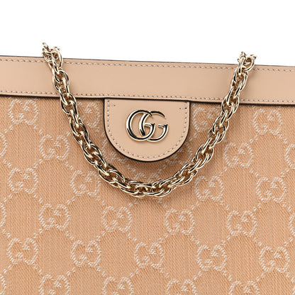 Summer Denim Calfskin GG Monogram Small Ophidia Chain Shoulder Bag Souffle Rose