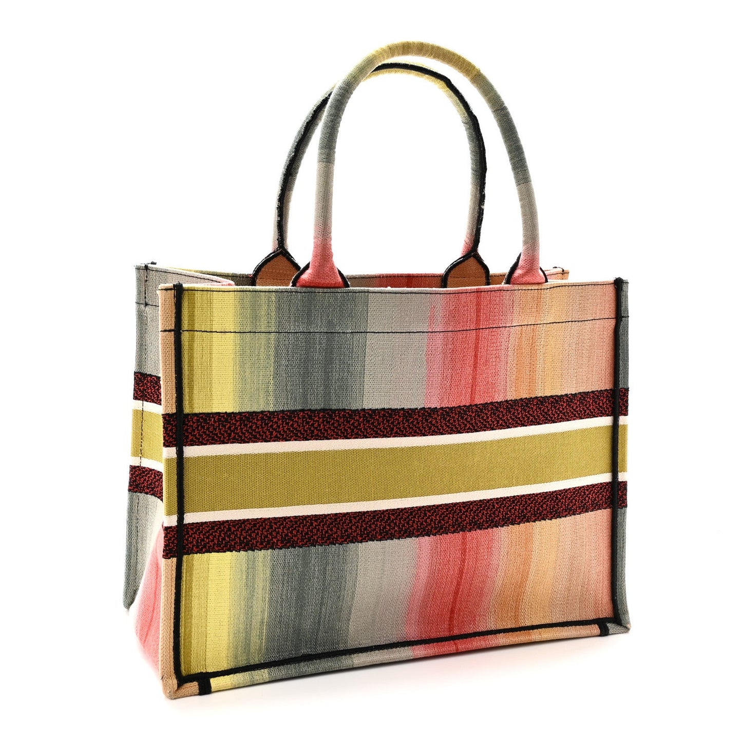 Canvas Embroidered Medium Dioraura Book Tote Multicolor