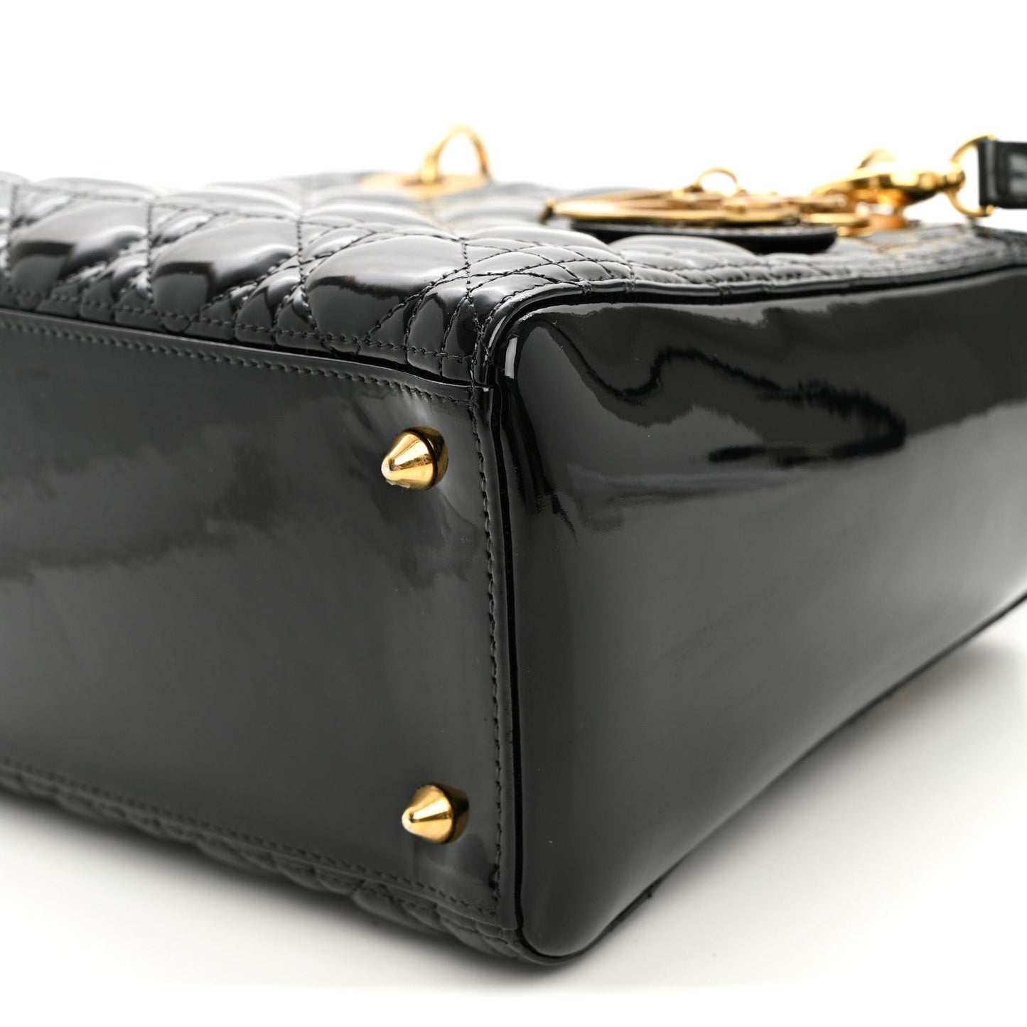 Patent Cannage Medium Lady Dior Black