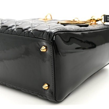 Patent Cannage Medium Lady Dior Black