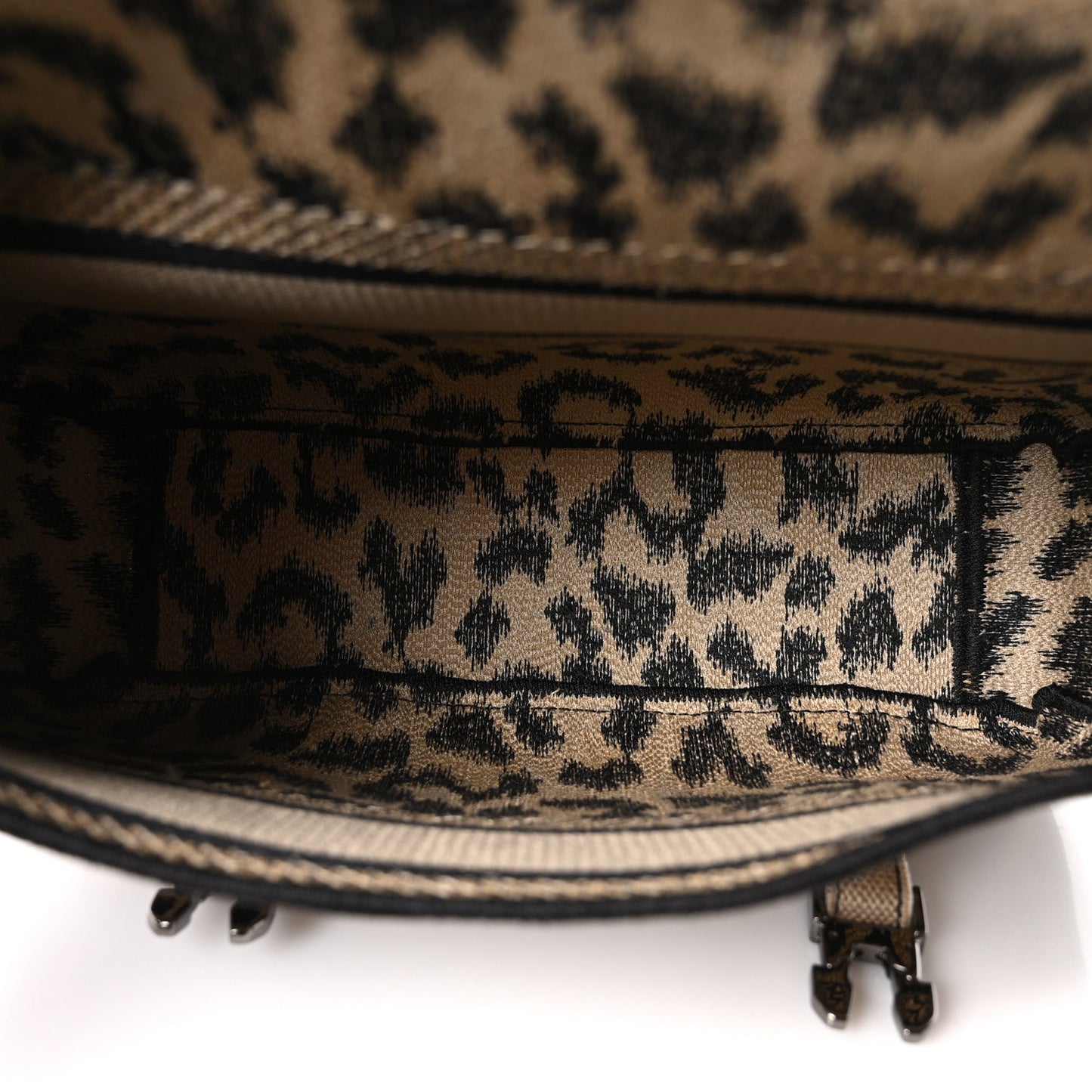 Canvas Mizza Embroidered Small Diorcamp Messenger Beige