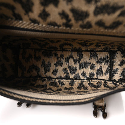 Canvas Mizza Embroidered Small Diorcamp Messenger Beige