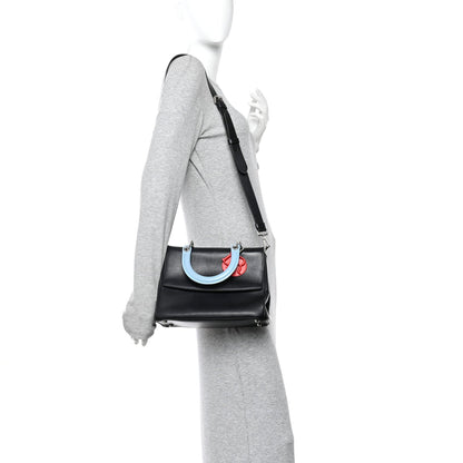 Smooth Calfskin Tri-Color Small Be Dior Flap Black Blue Red