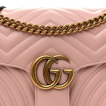 Calfskin Matelasse Small GG Marmont Shoulder Bag  Perfect Pink