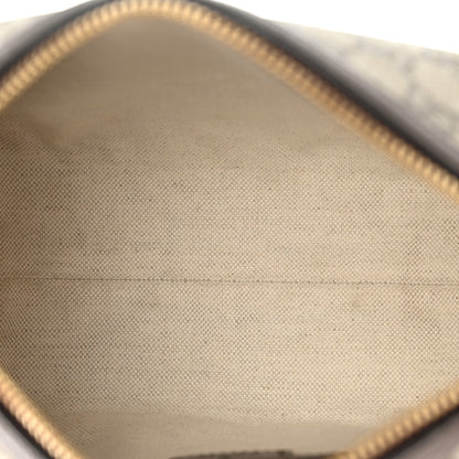 GG Supreme Monogram Textured Calfskin Web Super Mini Ophidia Shoulder Bag Beige Ebony New Acero