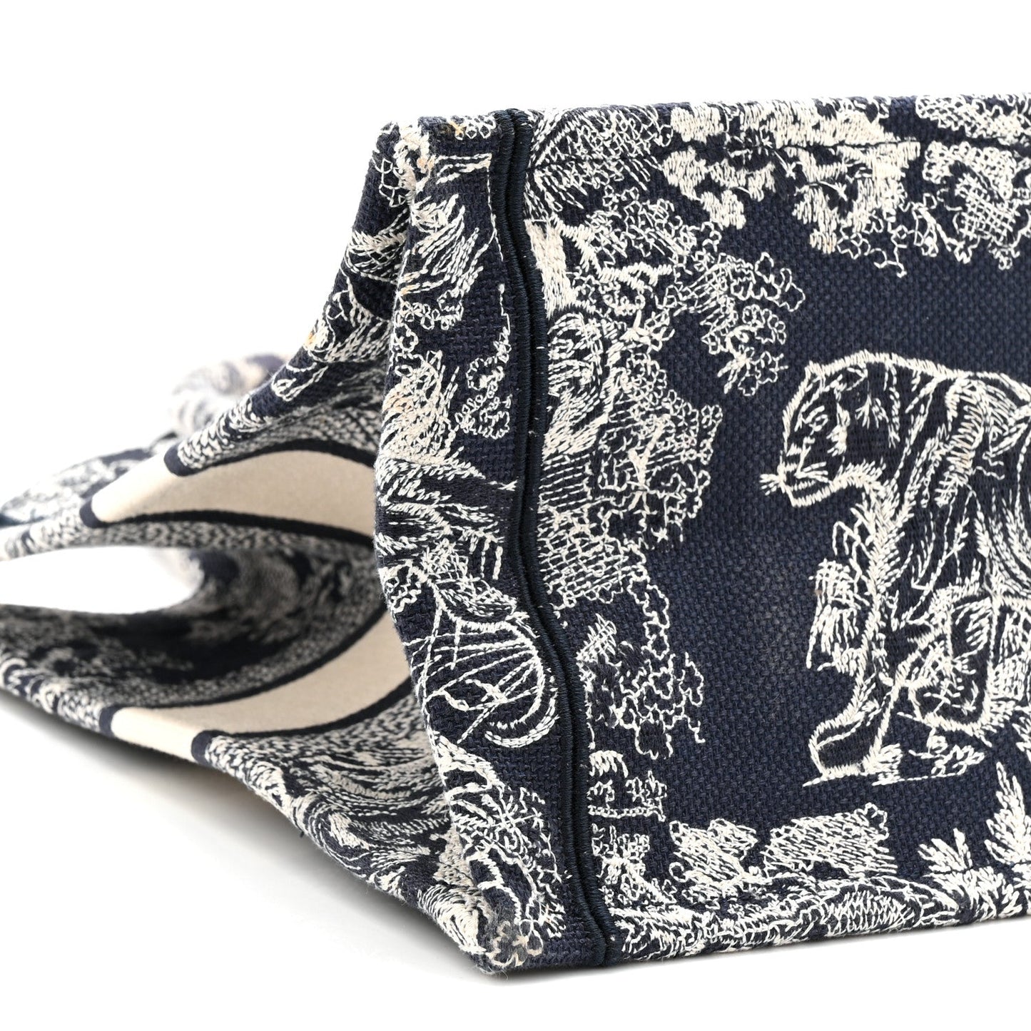 Canvas Embroidered Medium Dioriviera Toile De Jouy Book Tote Blue