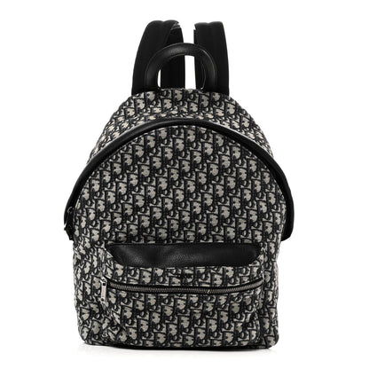 Oblique Calfskin Rider Backpack Beige Black