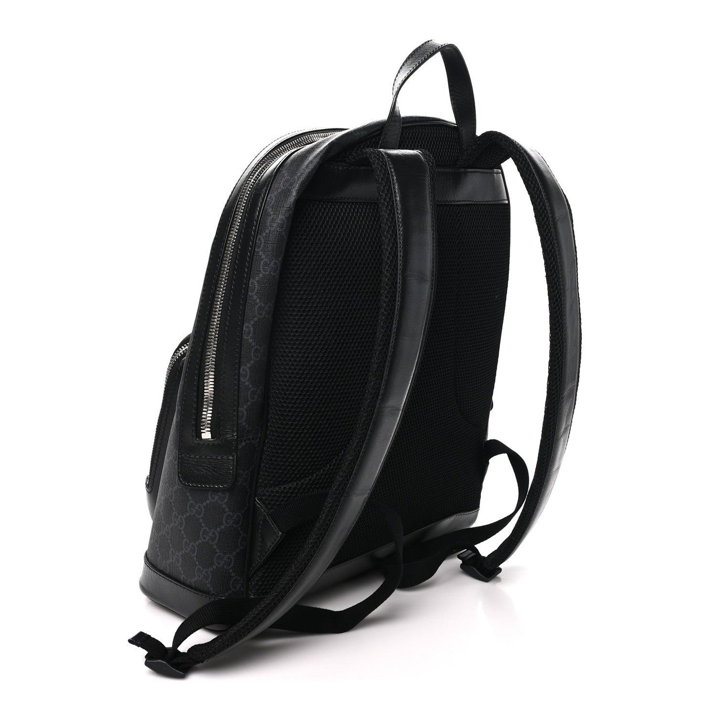 GG Supreme Monogram Textured Calfskin Retro Interlocking G Backpack Black