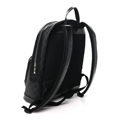 GG Supreme Monogram Textured Calfskin Retro Interlocking G Backpack Black