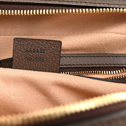 GG Supreme Monogram Web Small Ophidia Top Handle Shoulder Bag Brown