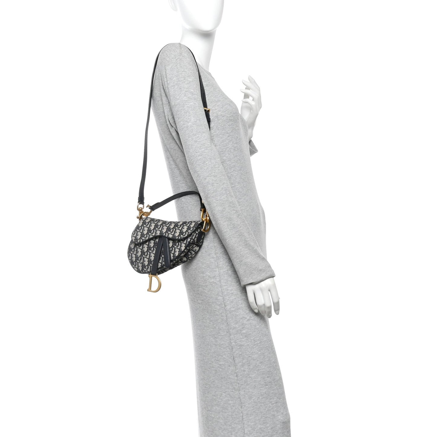 Oblique Mini Saddle Bag With Strap  Blue