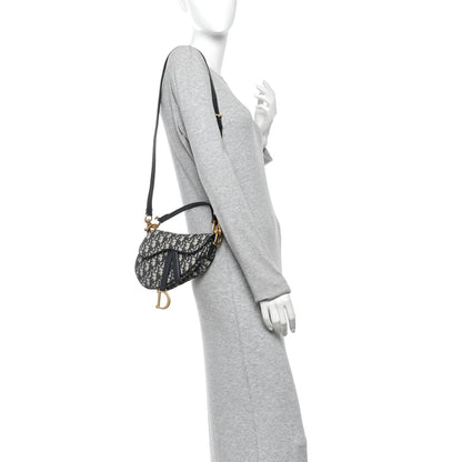 Oblique Mini Saddle Bag With Strap  Blue