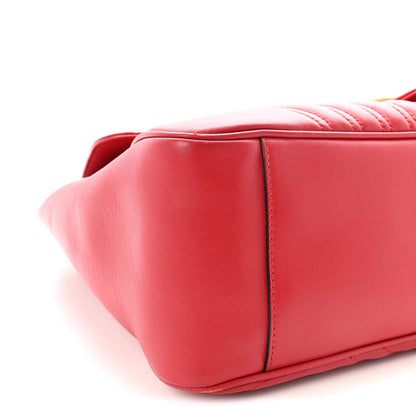 Calfskin Matelasse Large GG Marmont Shoulder Bag Hibiscus Red