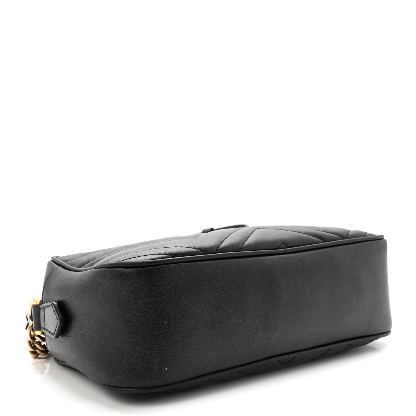 Calfskin Matelasse Small GG Marmont Chain Shoulder Bag Black