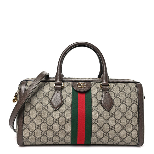 GG Supreme Monogram Web Medium Ophidia Boston Brown