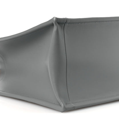 Oblique Chambray Calfskin Medium Book Tote With Strap Grey Latte