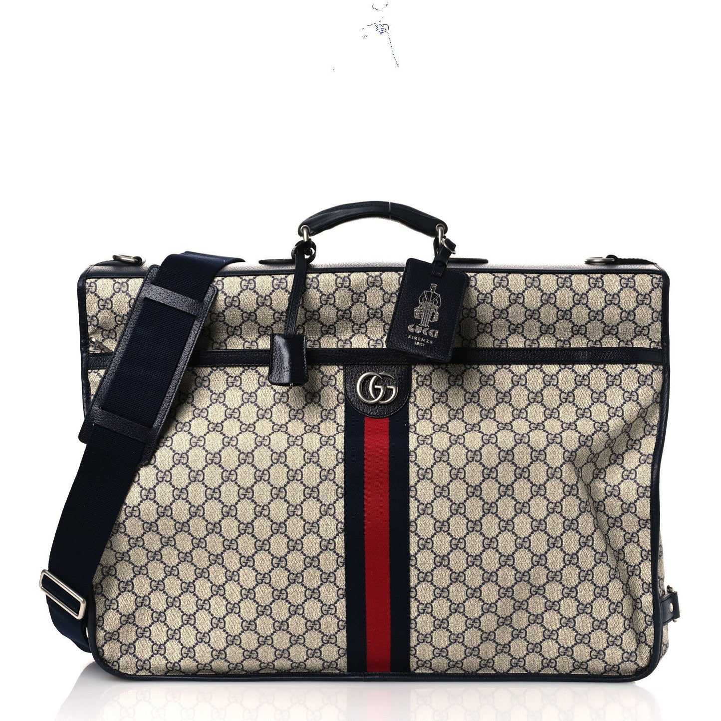 GG Supreme Monogram Web Savoy Garment Bag Beige Blue