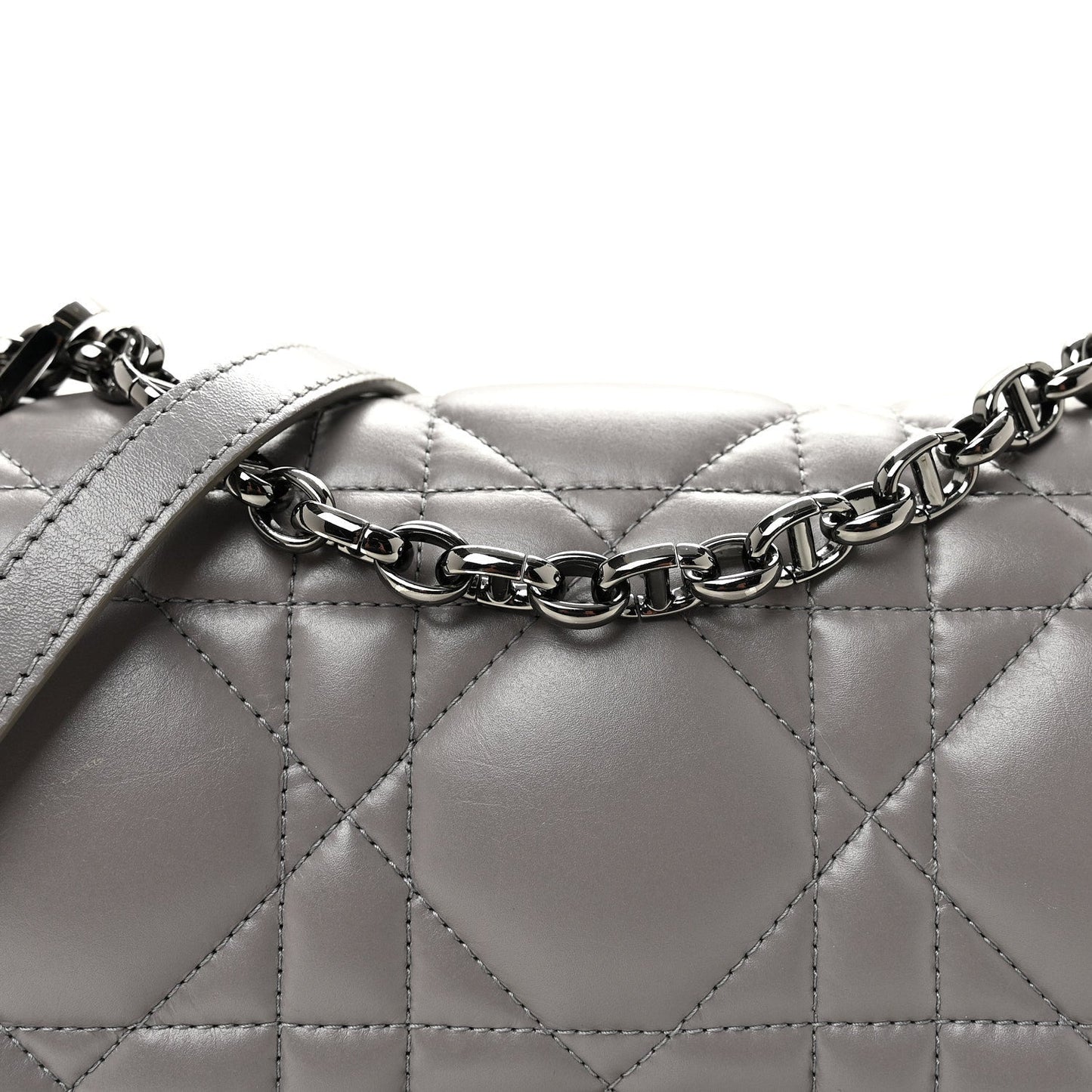 Calfskin Macrocannage Medium Caro Bag Iron Grey
