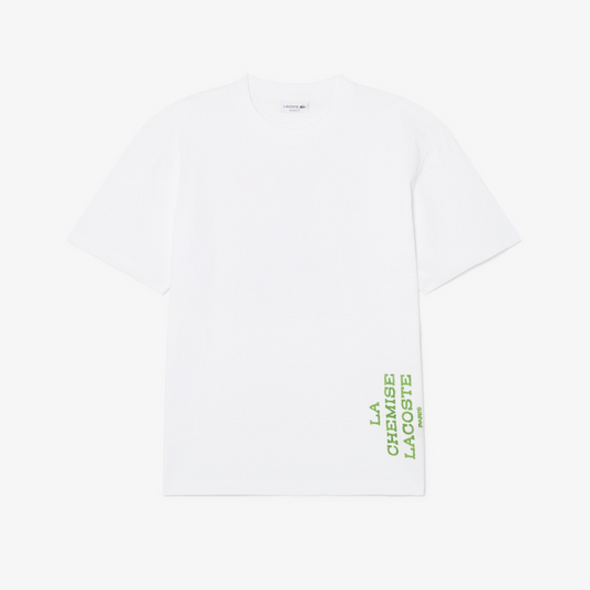 LACOSTE PRINTED COTTON CREW NECK T-SHIRT Men’s -WHITE