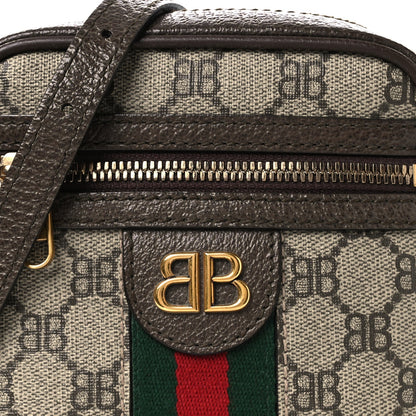 X BALENCIAGA BB Supreme Monogram Web Mini Ophidia Messenger Beige New Acero