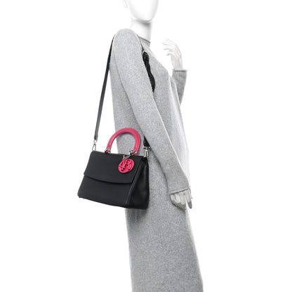 Smooth Calfskin Small Bi-Color Be Dior Flap Black Pink