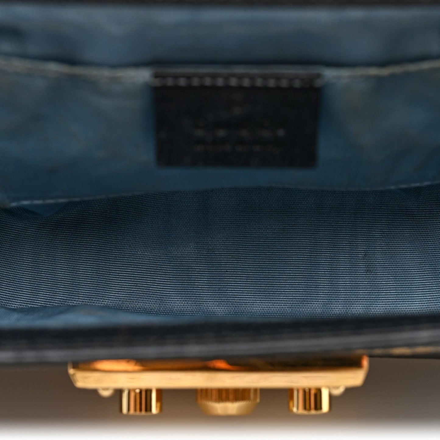 Grained Calfskin Bee Star Small Padlock Shoulder Bag Black