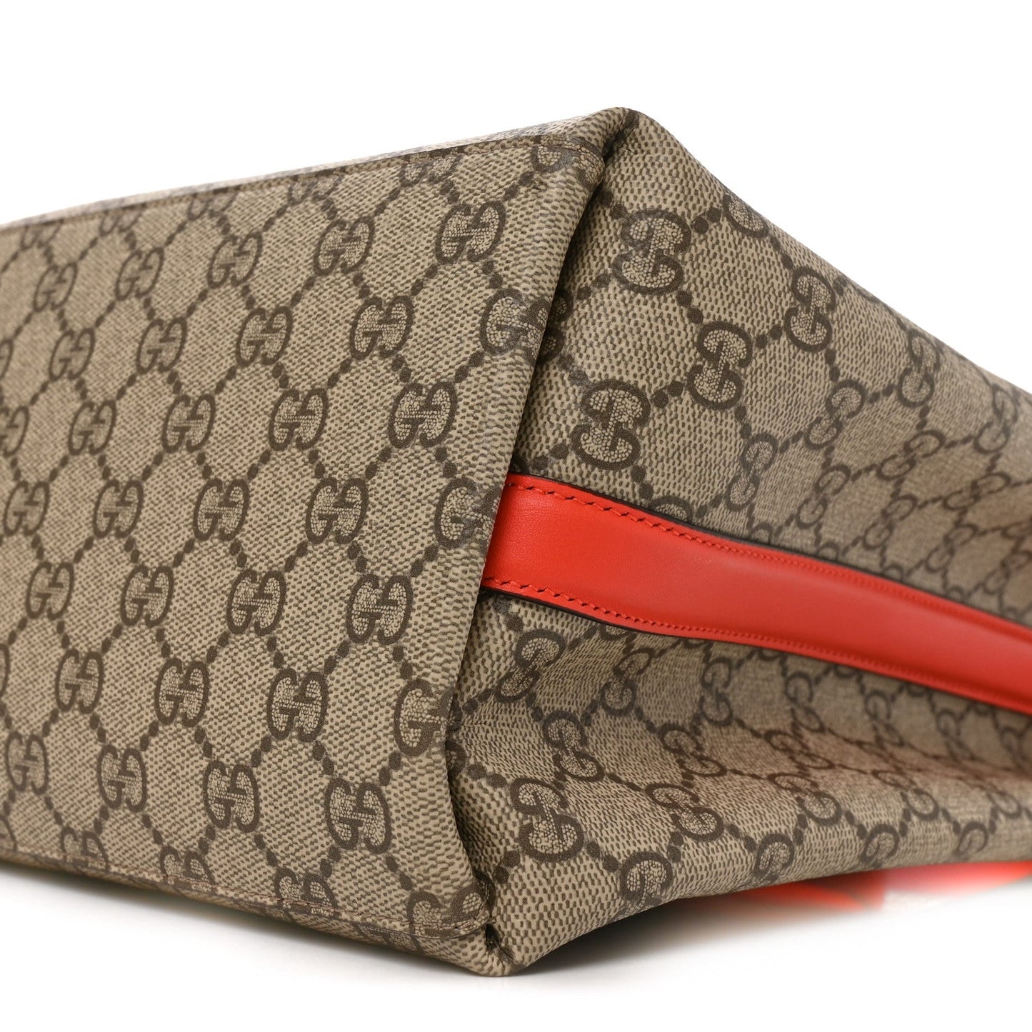 GG Supreme Monogram Medium Emblem Bucket Bag Beige Orange