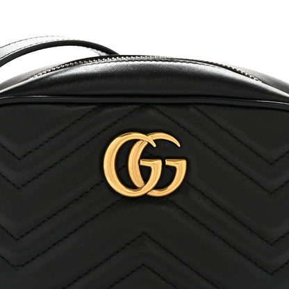 Calfskin Matelasse Mini GG Marmont Chain Shoulder Bag Black