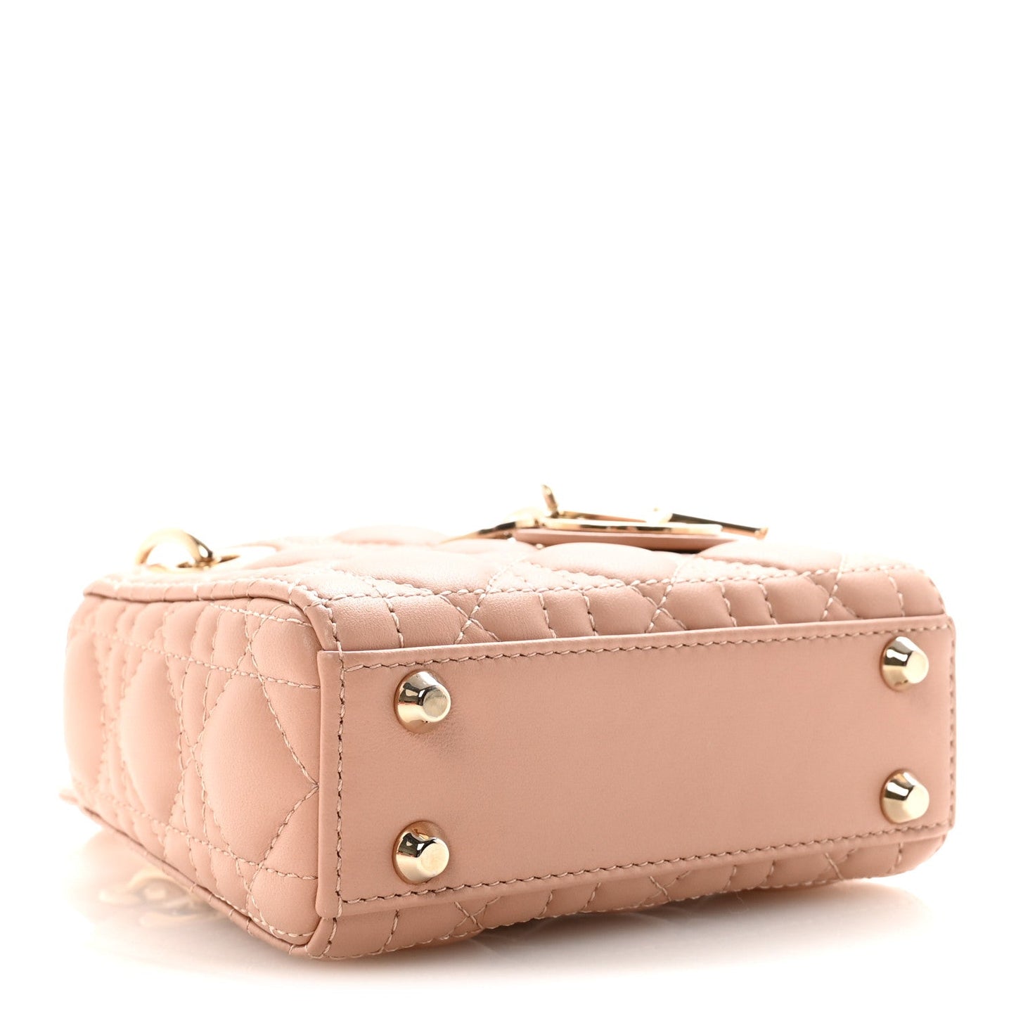 Lambskin Cannage Micro Lady Dior Rose Des Vents