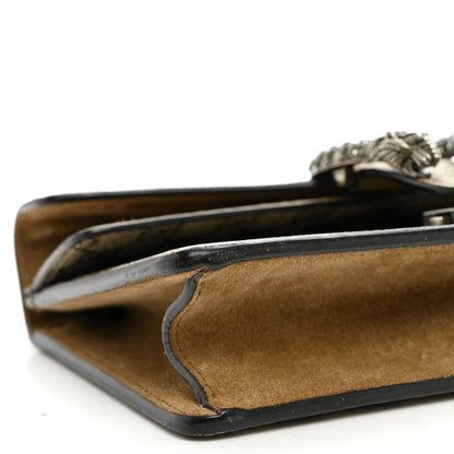 GG Supreme Monogram Suede Crystal Small Dionysus Shoulder Bag Beige Ebony Taupe