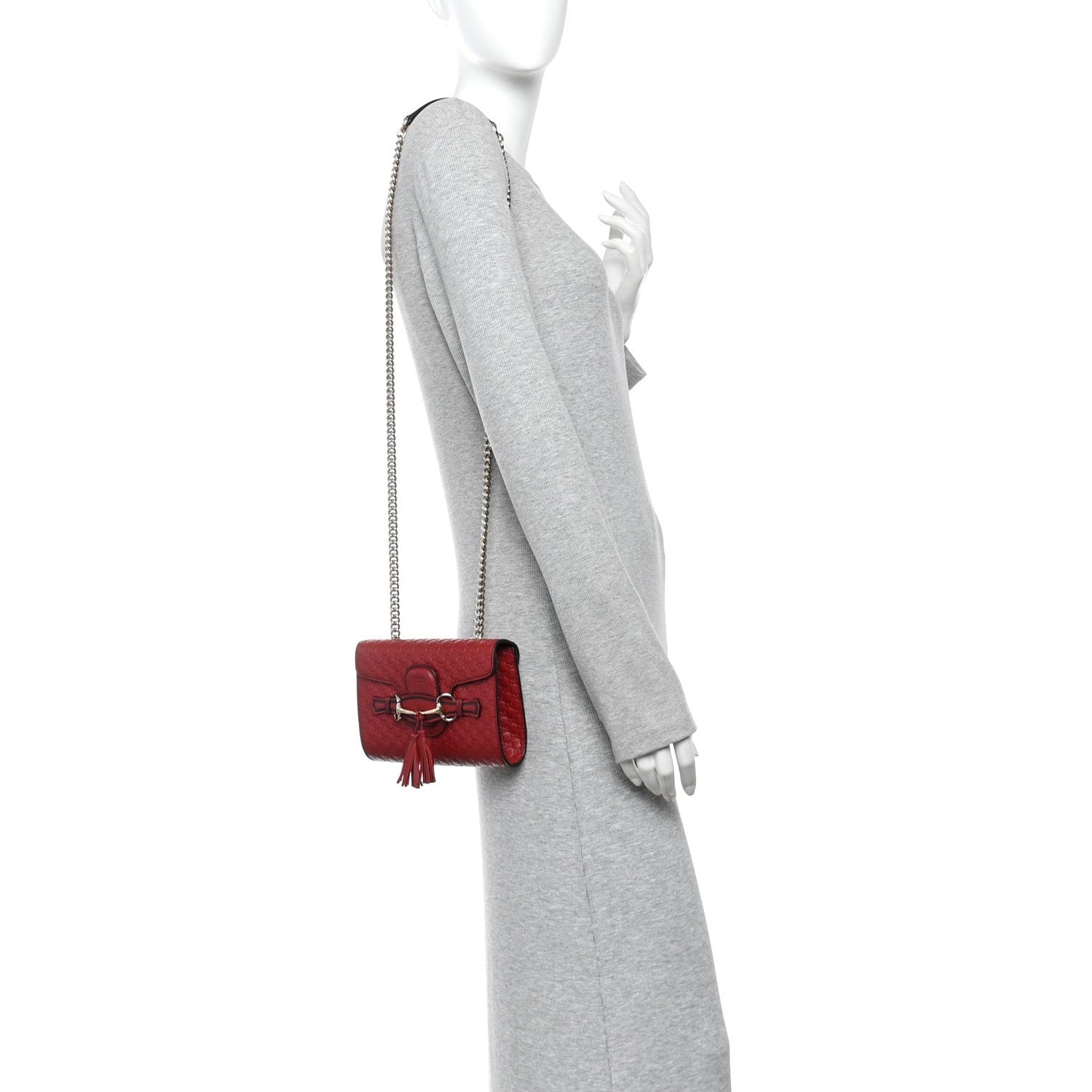 Soft Microguccissima Mini Emily Chain Shoulder Bag Rosso